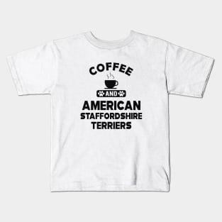 American Staffordshire terrier -Coffee and american staffordshire terrier Kids T-Shirt